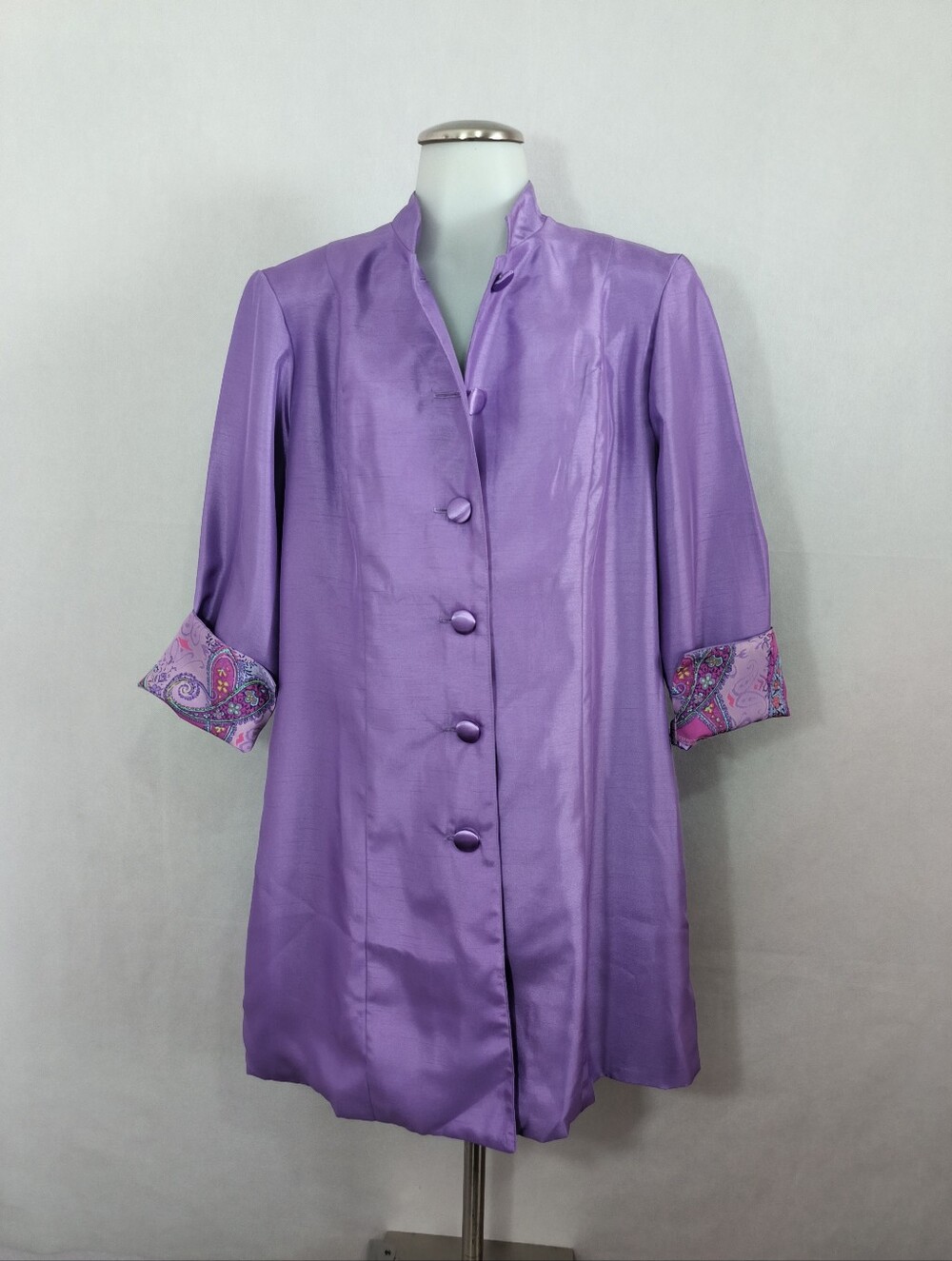 Vintage Maggie Sweet Purple Mandarin Collar Coat